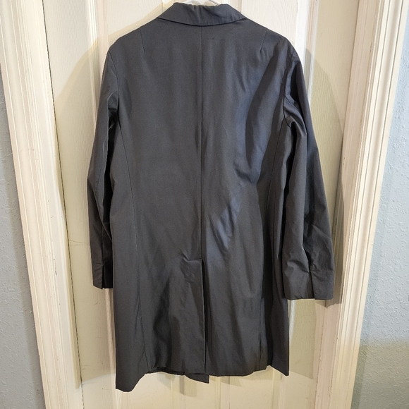 The Gap Vintage (2000) Womens Stretch Trench Coat Gray Large - Picture 3 of 10